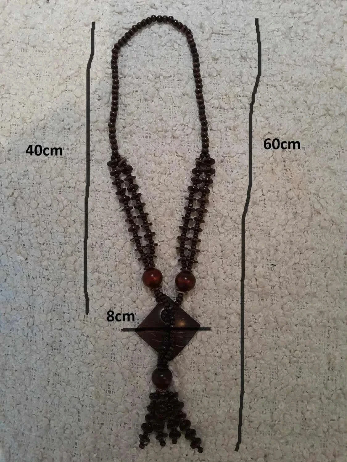 Dark Brown Bohemian Style Wooden Necklace – photo 6